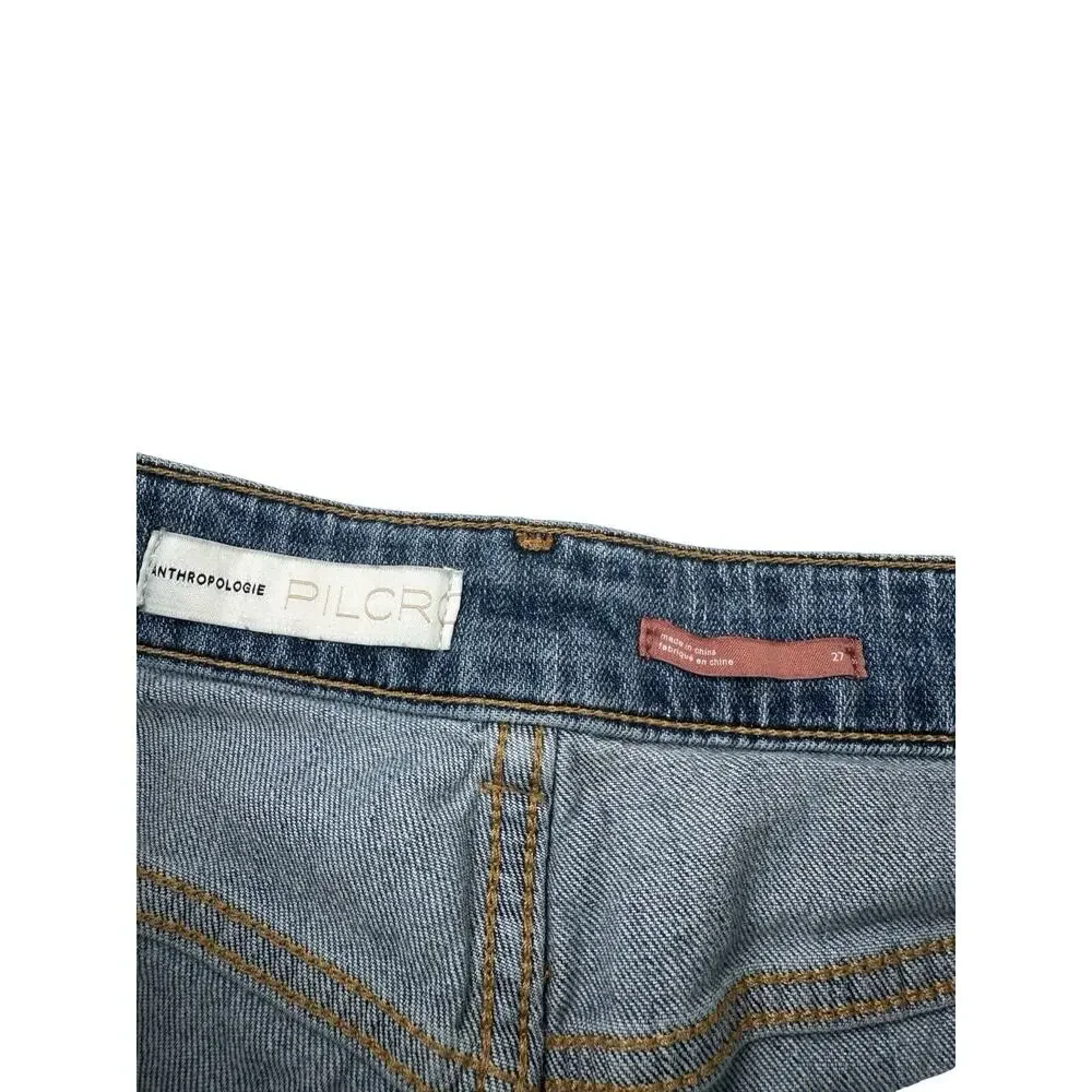 Pilcro Anthropologie High Rise Denim Cutoff Shorts Light Wash Distressed 27 - Picture 8 of 12